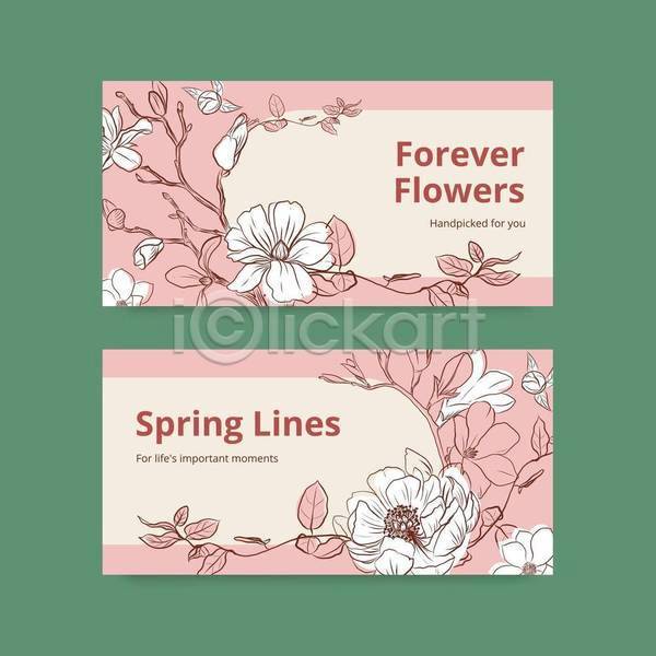 사람없음 EPS 일러스트 템플릿 해외이미지 나뭇가지 봄 봄꽃 분홍색 소셜네트워크 잎