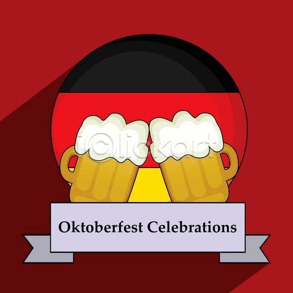 사람없음 EPS 일러스트 해외이미지 독일 독일국기 디자인 맥주 문화 빨간색 옥토버페스트 전통 축제 포스터