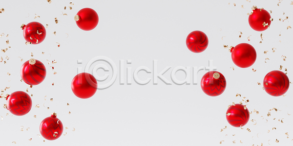 사람없음 3D JPG 디지털합성 포토 해외이미지 꽃가루 빨간색 오너먼트 크리스마스 크리스마스장식 흰색