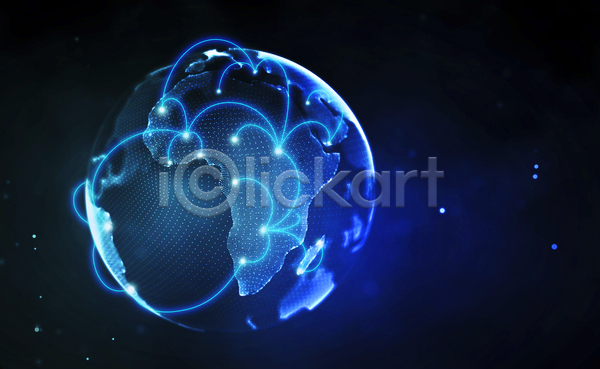 사람없음 3D JPG 포토 해외이미지 그래픽 그래픽백그라운드 디지털 선 연결 지구 파란색 홀로그램