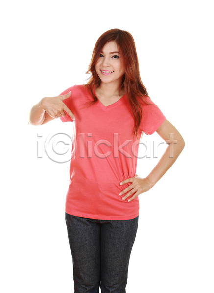 행복 10대 동양인 백인 사람 성인 여자 한명 JPG 템플릿 포토 해외이미지 T 고립 공백 디자인 면 모델 백그라운드 분홍색 뷰티 빨간색 서기 셔츠 아시아 옷 우주 유행 청바지 태국 티셔츠 포즈 흰색