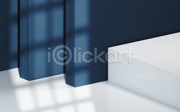 사람없음 3D JPG 포토 해외이미지 공간 그림자 남색 내부 모던 바닥 백그라운드 벽 빛 흰색