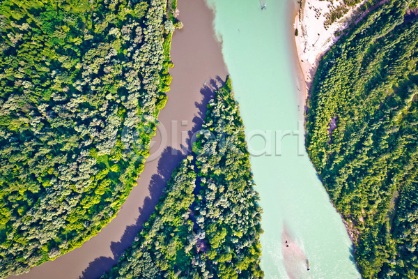 사람없음 JPG 포토 항공촬영 해외이미지 강 개울 공원 나무 야외 여행 크로아티아 풍경(경치)