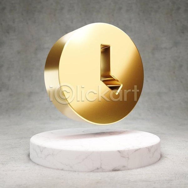 사람없음 3D JPG 포토 해외이미지 광택 금색 디지털 시계 심볼 황금