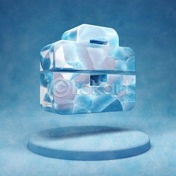 사람없음 3D JPG 입체 포토 해외이미지 서류가방 얼음 오브젝트 파란색