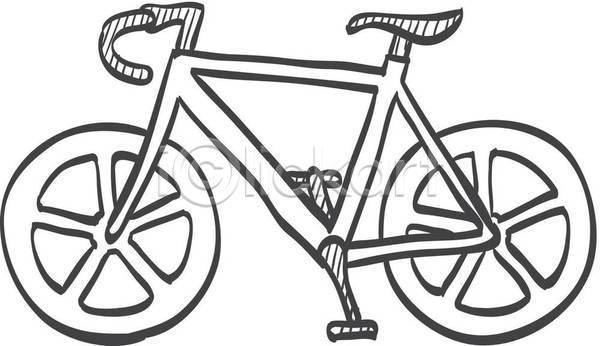 사람없음 EPS 라인일러스트 일러스트 해외이미지 로드자전거 스케치 자전거