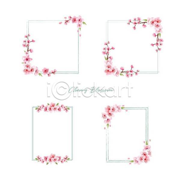 사람없음 EPS 일러스트 해외이미지 꽃봉오리 나뭇가지 벚꽃 사각프레임 사각형 잎 타이포그라피 프레임