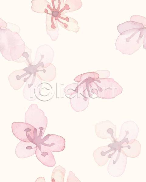 사람없음 EPS 일러스트 해외이미지 꽃 꽃무늬 꽃백그라운드 백그라운드 분홍색 수채화(물감)