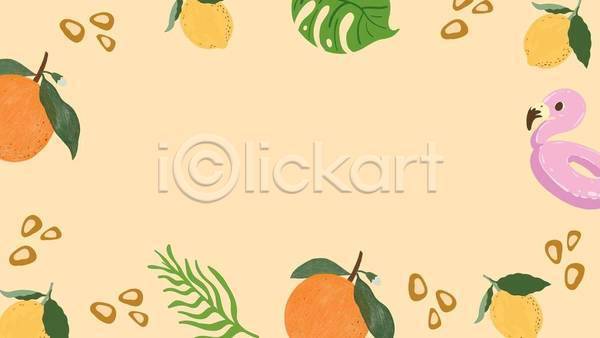 사람없음 EPS 일러스트 해외이미지 귤 디자인 레몬 백그라운드 오렌지 잎 주황색 카피스페이스