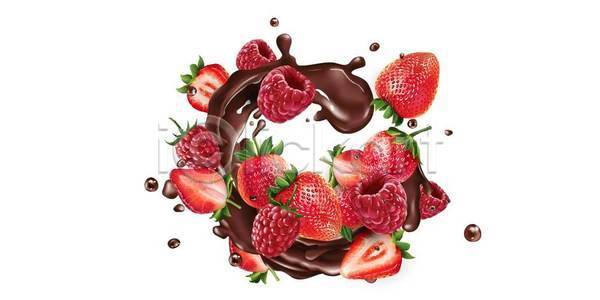 사람없음 EPS 일러스트 해외이미지 딸기 산딸기 스플래쉬 초콜릿 혼합