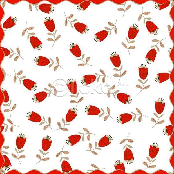 사람없음 EPS 일러스트 해외이미지 꽃 꽃백그라운드 디자인 빨간색 테두리 패턴 패턴백그라운드 플라워패턴