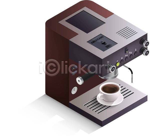 사람없음 EPS 일러스트 해외이미지 에스프레소머신 주방 커피 커피메이커 커피잔 컵받침