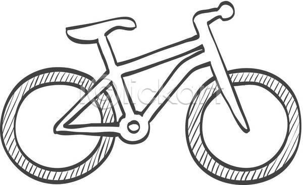 사람없음 EPS 라인일러스트 일러스트 해외이미지 산악자전거 스케치 자전거