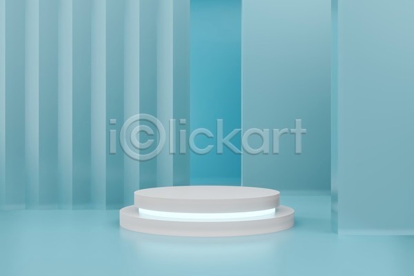 사람없음 3D JPG 포토 해외이미지 공백 단상 디자인 목업 무대 백그라운드 엘리먼트 포디움 하늘색
