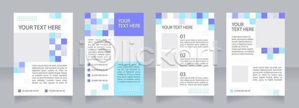 사람없음 EPS 일러스트 해외이미지 디자인 레이아웃 문서 비즈니스 사각형 세트 자료 텍스트 파란색 팜플렛 포스터