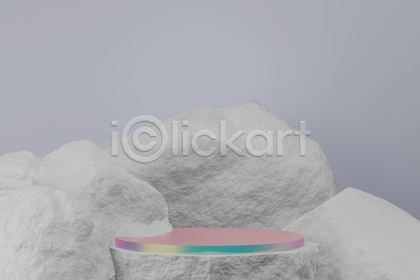 사람없음 3D JPG 일러스트 해외이미지 단상 바위(돌) 연보라색 홀로그램