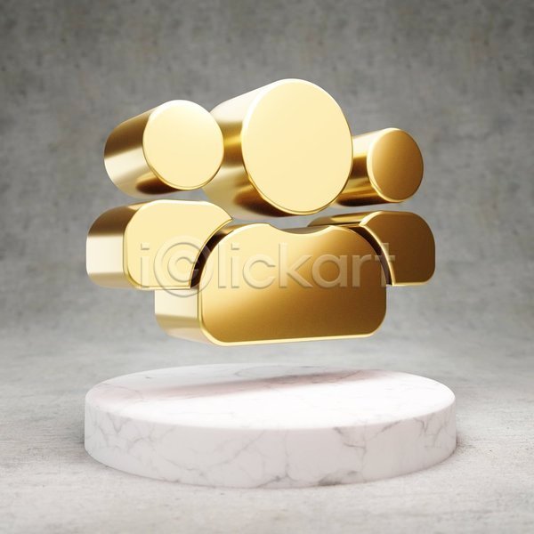 사람모양 사람없음 3D JPG 포토 해외이미지 광택 그룹 금색 디지털 사용자 심볼 황금