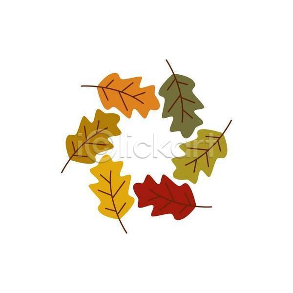 사람없음 EPS 일러스트 해외이미지 가을(계절) 낙엽 단풍 엘리먼트 원형 잎