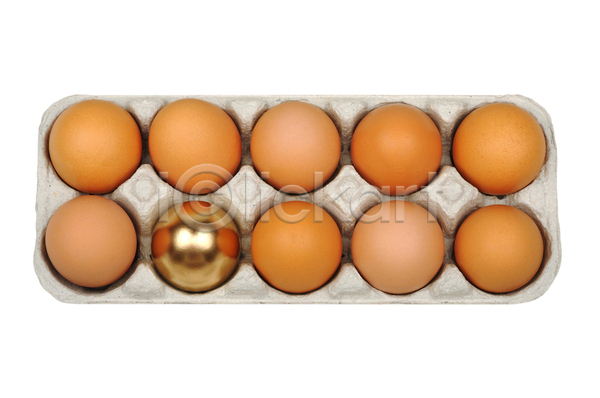 사람없음 JPG 포토 해외이미지 계란 계란판 실내 황금 황금알 흰배경