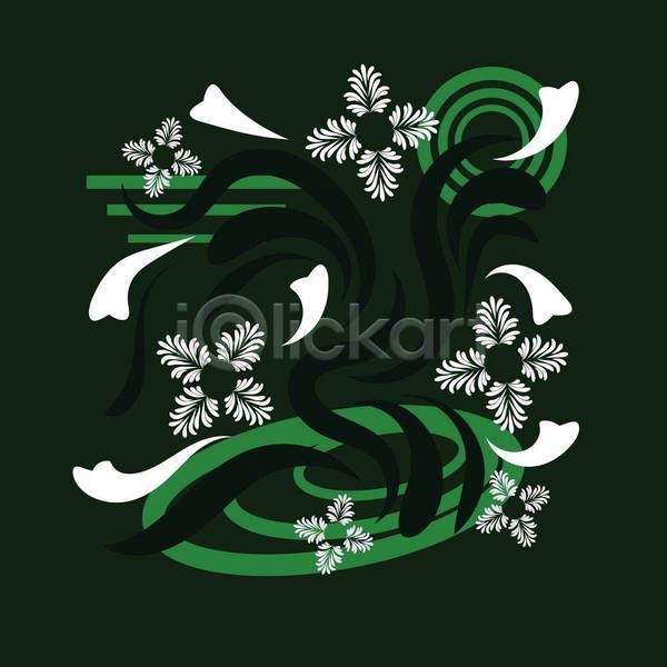 화려 사람없음 EPS 일러스트 해외이미지 꽃 디자인 미술 민화 잎 초록색