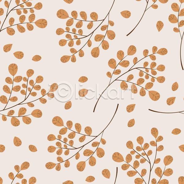 사람없음 EPS 일러스트 해외이미지 나뭇가지 나뭇잎 백그라운드 베이지색 식물패턴 패턴백그라운드