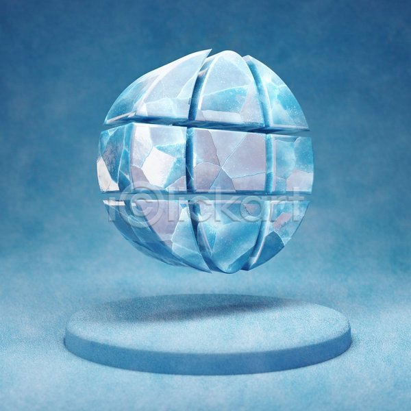 사람없음 3D JPG 입체 포토 해외이미지 글로벌 얼음 오브젝트 지구모양 파란색