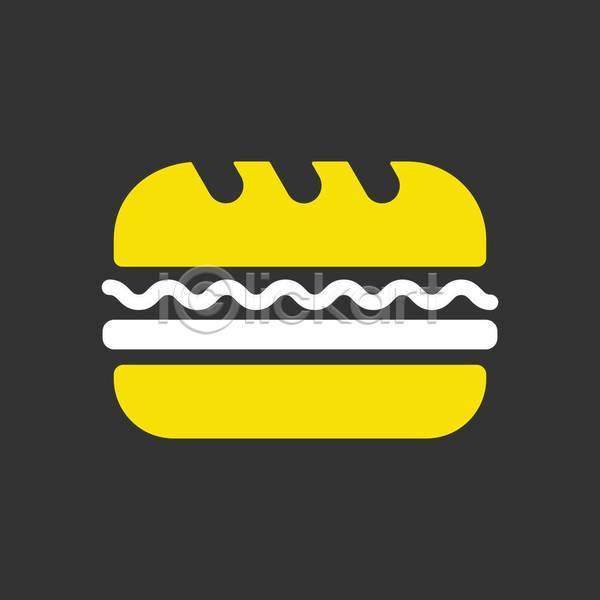 사람없음 EPS 아이콘 일러스트 해외이미지 검은색 노란색 샌드위치 흰색