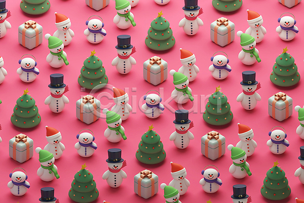 사람없음 3D PSD 디지털합성 편집이미지 귀마개 눈사람 다양 모자(잡화) 목도리 분홍색 산타모자 선물상자 중절모 크리스마스 크리스마스선물 크리스마스트리 패턴 편집 편집소스