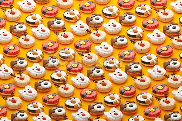 사람없음 3D PSD 디지털합성 편집이미지 강아지 다양 도넛 루돌프 모양 북극곰 산타옷 산타클로스 크리스마스 패턴 펭귄 편집 편집소스