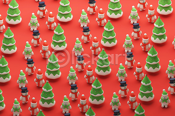 사람없음 3D PSD 디지털합성 편집이미지 다양 목도리 북극곰 빨간색 산타모자 여러마리 중절모 크리스마스 크리스마스트리 털모자 패턴 편집 편집소스