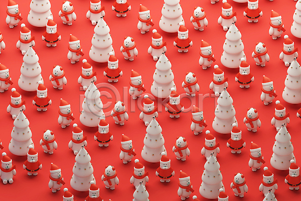 사람없음 3D PSD 디지털합성 편집이미지 귀마개 목도리 북극곰 빨간색 산타모양 산타모자 산타옷 여러마리 크리스마스 크리스마스트리 털모자 패턴 편집 편집소스