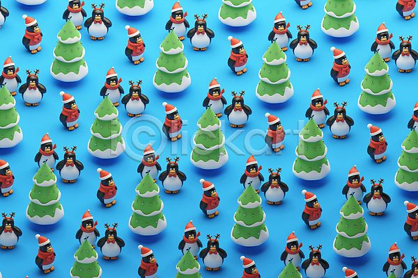 사람없음 3D PSD 디지털합성 편집이미지 다양 루돌프머리띠 목도리 산타모자 여러마리 크리스마스 크리스마스트리 파란색 패턴 펭귄 편집 편집소스