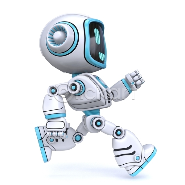 사람없음 3D JPG 일러스트 해외이미지 AI(인공지능) 달리기 로봇 캐릭터