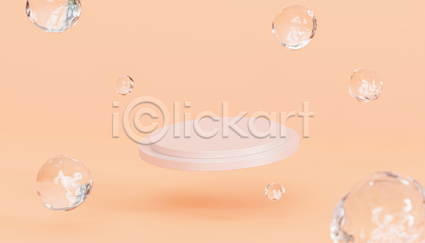 사람없음 3D JPG 일러스트 해외이미지 공중 단상 물방울 원형 주황색