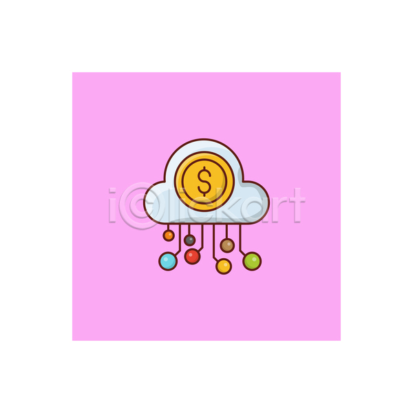 사람없음 JPG 라인아이콘 아이콘 해외이미지 금융 달러 동전 분홍색 클라우드서비스