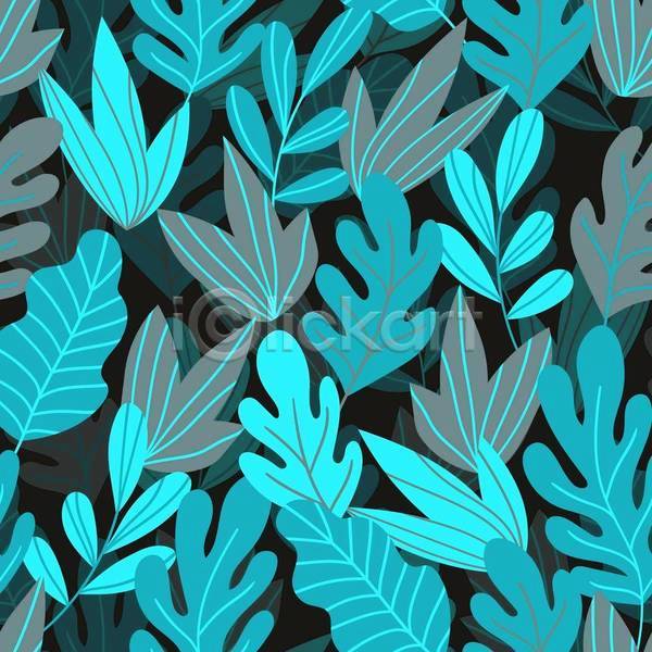시원함 사람없음 EPS 일러스트 해외이미지 백그라운드 여름(계절) 잎 패턴 패턴백그라운드 하늘색