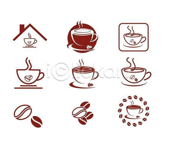 사람없음 EPS 아이콘 해외이미지 갈색 디자인 머그컵 사인 심볼 원두 지붕 카페 커피 커피잔 컵