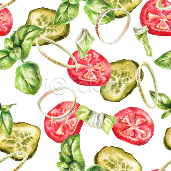 사람없음 JPG 포토 해외이미지 디자인 백그라운드 양배추 양파 오이 잎 토마토 패턴 패턴백그라운드