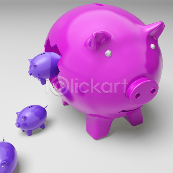 투자 사람없음 3D JPG 포토 해외이미지 경제 금융 나오기 돼지저금통 손상 수익 실내 작음 큼