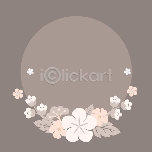 사람없음 EPS 일러스트 해외이미지 갈색 꽃 꽃봉오리 꽃잎 원형 잎 프레임