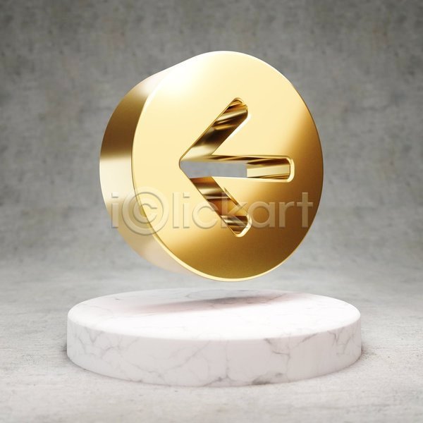 사람없음 3D JPG 포토 해외이미지 광택 금색 디지털 심볼 왼쪽 원형 화살표 황금