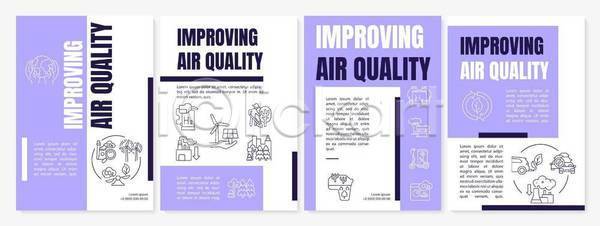 대기오염 사람없음 EPS 일러스트 해외이미지 그린에너지 디자인 레이아웃 보고서 비즈니스 세트 연보라색 예방 제안서 친환경 팜플렛