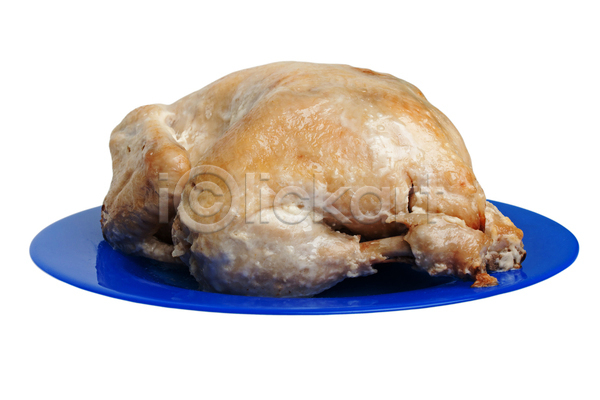 사람없음 JPG 포토 해외이미지 실내 접시 치킨 통닭 한개 흰배경