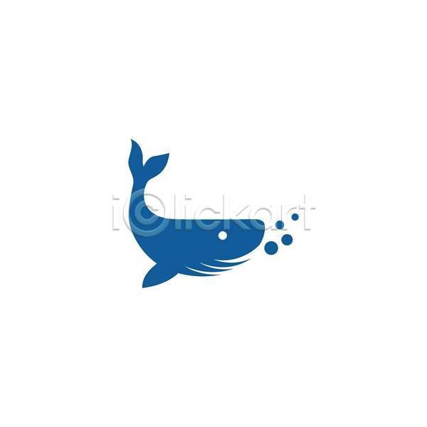 사람없음 EPS 일러스트 해외이미지 고래 심볼 파란색 한마리