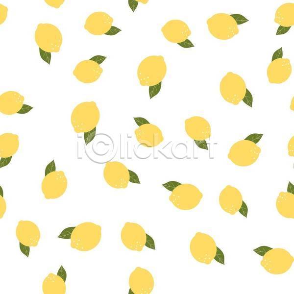 시원함 사람없음 EPS 일러스트 해외이미지 노란색 레몬 백그라운드 여름(계절) 잎 패턴 패턴백그라운드