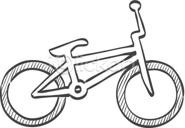 사람없음 EPS 라인일러스트 일러스트 해외이미지 스케치 자전거