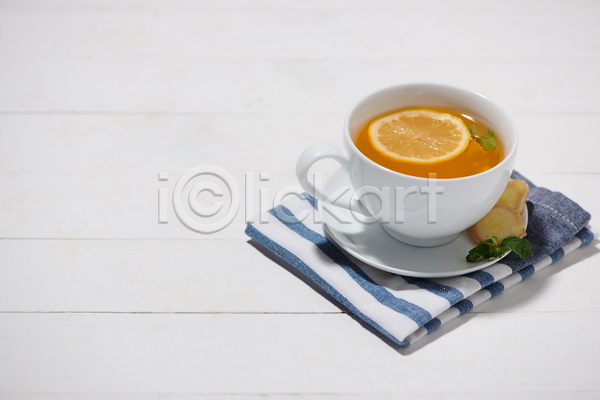 사람없음 JPG 포토 해외이미지 레몬 레몬차 생강 생강차 차(음료) 찻잔 흰배경