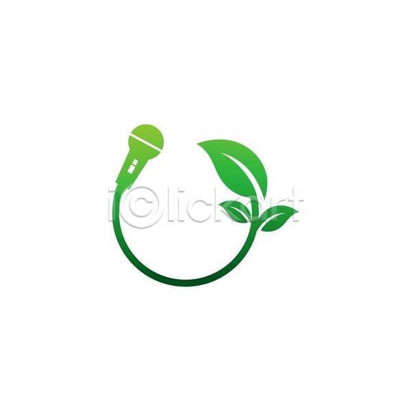 보호 사람없음 EPS 아이콘 일러스트 해외이미지 그린캠페인 마이크 심볼 에코 원형 잎 초록색 친환경