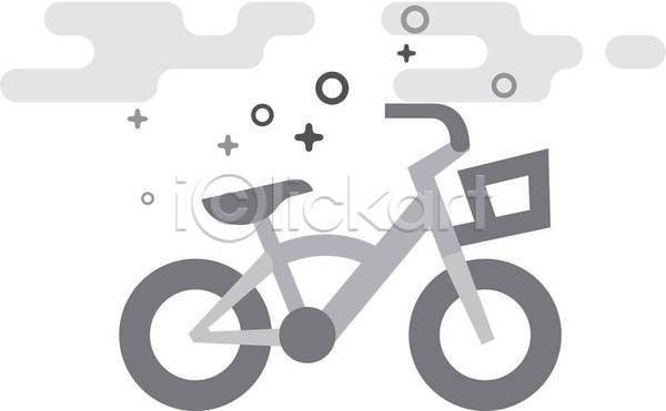 사람없음 EPS 일러스트 해외이미지 바구니 어린이자전거 자전거 회색