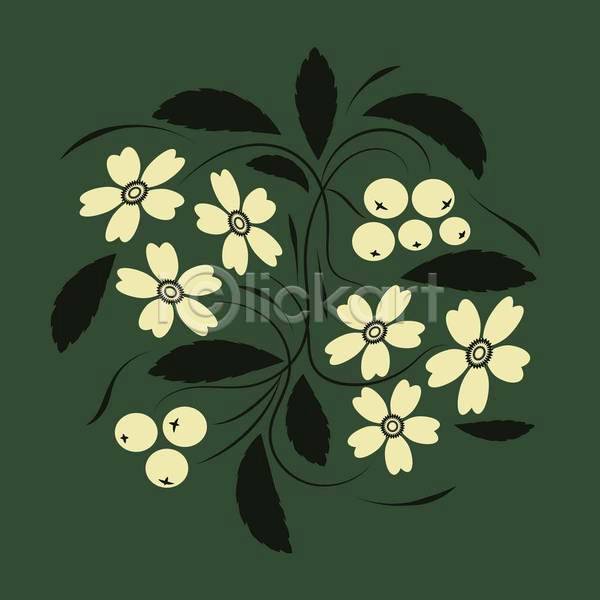 화려 사람없음 EPS 일러스트 해외이미지 꽃 디자인 미술 민화 잎 초록색